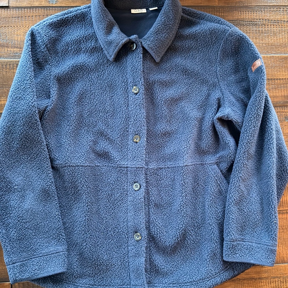 L.L. Bean Deep Navy Sherpa Pullover